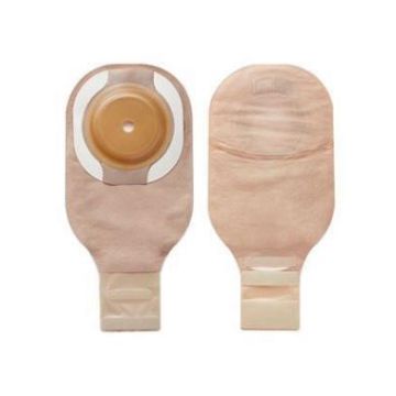 Premier Soft Convex 1-Piece Drainable Ostomy Pouch with Filter and Tape Border 12in Pre-Cut Up to 1.25in (32mm) Stoma Beige 5Ct