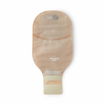 Premier CeraPlus Flat 1-Piece Draianble Ostomy Pouch with Tape Border and Filter 12in Cut-to-Fit Up to 2.5in (64mm) Stoma Beige 10Ct