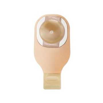 Premier 1-Piece Drainable Ostomy Pouch with Filter and Tape Border 12in Pre-Cut 1.563in Beige 10Ct