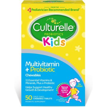 Culturelle Kids Multivitamin + Probiotic Chewables Fruit Punch 50Ct