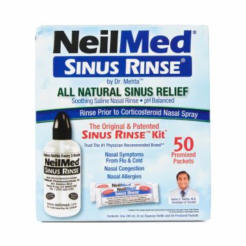 NeilMed SINUS RINSE Complete Saline Nasal Kit with 50 Regular Mixture Packets Liquid 1Kit