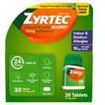 Zyrtec 24-Hour Allergy Relief Tablets 10mg 30Ct