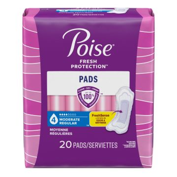 Poise Incontinence Pad Women Moderate Absorbency 20Ct