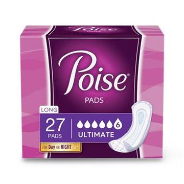 Poise Long Protection Pad Women Ultimate Absorbency 27Ct
