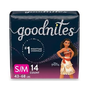 Goodnites Overnight Bedwetting Underwear Girls S/M 43 - 68 Lbs 56Ct
