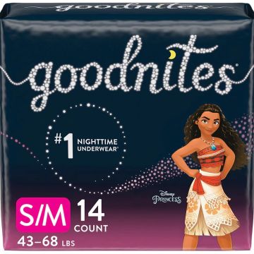 Goodnites Overnight Bedwetting Underwear Girls S/M 43 - 68 Lbs 14Ct