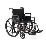 Guardian K1 Series Wheelchair; 16" (40.64 cm), Nylon, Swing-Back Desk Length Arms, Swing-Away Footrests