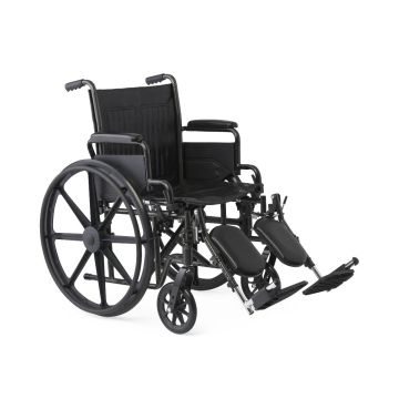 Guardian K1 Basic Vinyl Wheelchair with Swing-Back Desk-Length Arms and Elevating Leg Rests 16in Seat 300lbs 1Ct