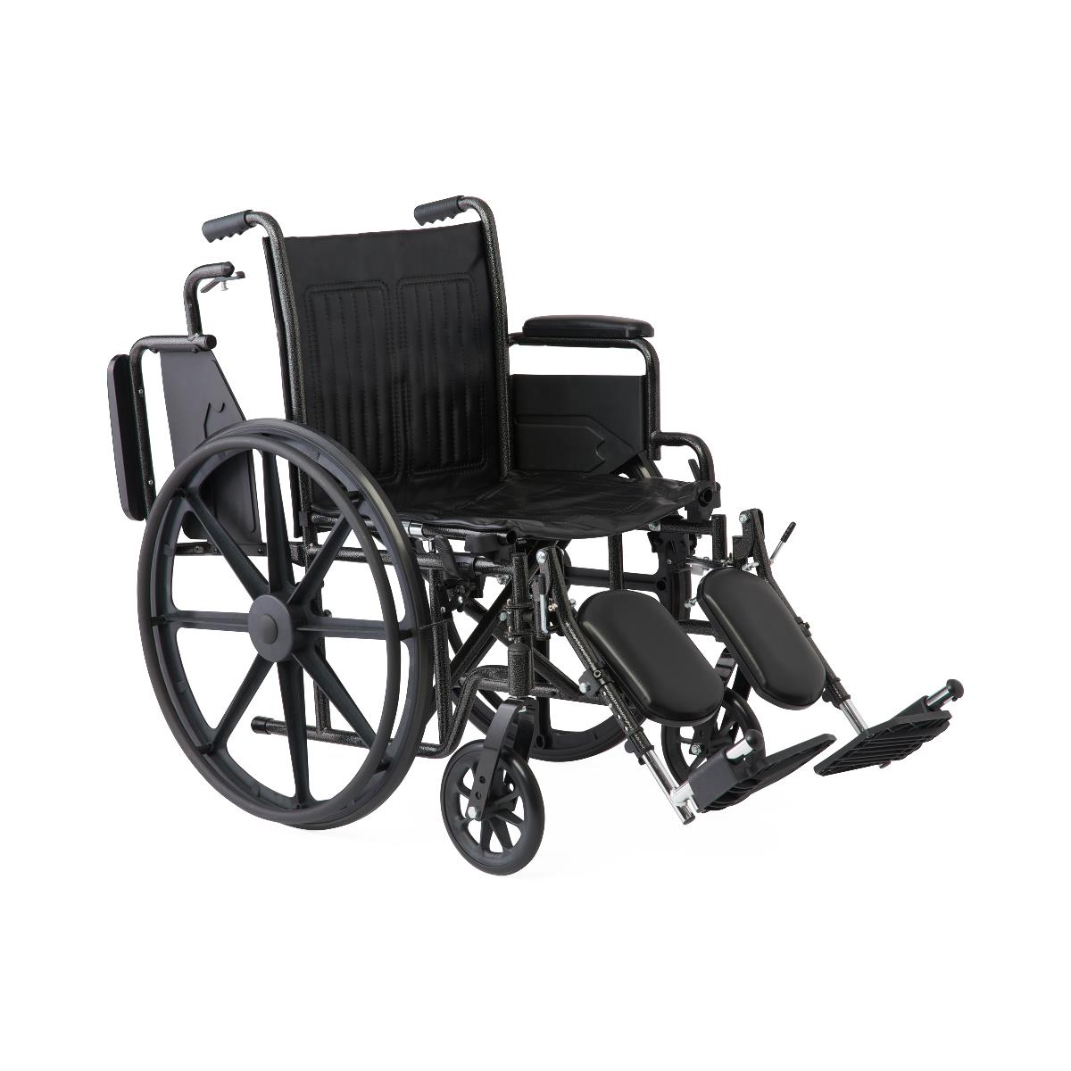 Guardian K1 Series Wheelchair; 18" (45.72 cm), Nylon, Swing Desk-Length Arms, Elevating Leg Rests