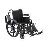 Guardian K1 Series Wheelchair; 18" (45.72 cm), Nylon, Swing Desk-Length Arms, Elevating Leg Rests