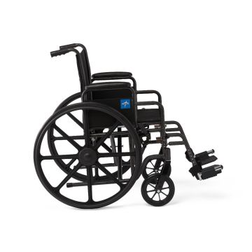 Guardian K1 Basic Nylon Wheelchair with Swing-Back Desk-Length Arms and Swing-Away Footrests 18in Seat 300lbs 1Ct