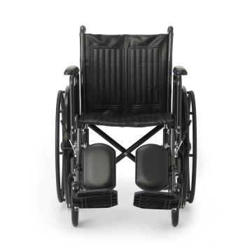 Guardian K1 Basic Vinyl Wheelchair with Full-Length Arms and Elevating Leg Rests 18in Seat 300lbs 1Ct