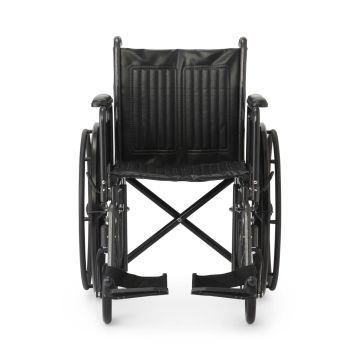 Guardian K1 Basic Vinyl Wheelchair with Full-Length Arms and Swing-Away Footrests 18in Seat 300lbs 1Ct