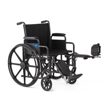Guardian K1 Basic Nylon Wheelchair with Swing-Back Desk-Length Arms and Elevating Leg Rests 20in Seat 300lbs 1Ct