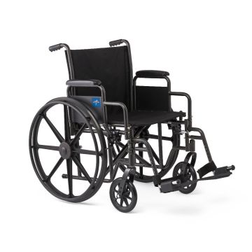 Guardian K1 Basic Nylon Wheelchair with Swing-Back Desk-Length Arms and Swing-Away Footrests 20in Seat 300lbs 1Ct