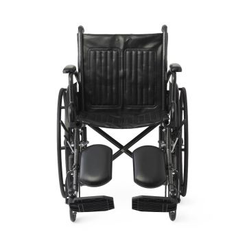 Guardian K1 Basic Vinyl Wheelchair with Swing-Back Desk-Length Arms and Elevating Leg Rests 20in Seat 300lbs 1Ct
