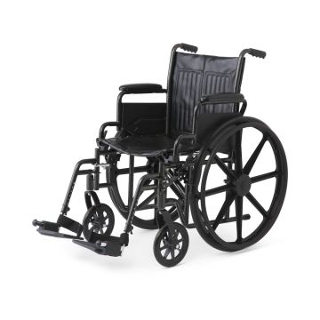 Guardian K1 Basic Vinyl Wheelchair with Swing-Back Desk-Length Arms and Swing-Away Footrests 20in Seat 300lbs 1Ct
