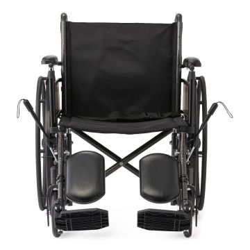 Guardian K2 Basic Wheelchair with Padded Leg Supports Full-Length Arms and Elevating Leg Rest 18in Seat 300lbs 1Ct