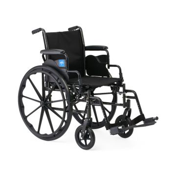 Guardian K3 Wheelchair with Height-Adjustable Desk-Length Arms and Swing-Away Footrests 16in Seat 300lbs Black 1Ct