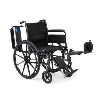 Guardian K3 Wheelchair with Full-Length Arms and Elevating Leg Rests 18in Seat 300lbs Black 1Ct