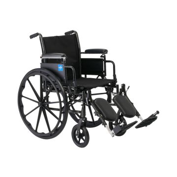 Guardian K3 Wheelchair with Height-Adjustable Desk-Length Arms and Elevating Leg Rests 18in Seat 300lbs Black 1Ct