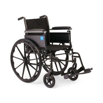 Guardian K3 Wheelchair with Height-Adjustable Full-Length Arms and Swing-Away Footrests 18in Seat 300lbs Black 1Ct
