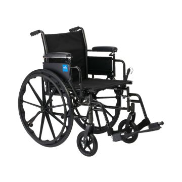 Guardian K3 Wheelchair with Desk-Length Arms and Swing-Away Footrests 20in Seat 300lbs Black 1Ct