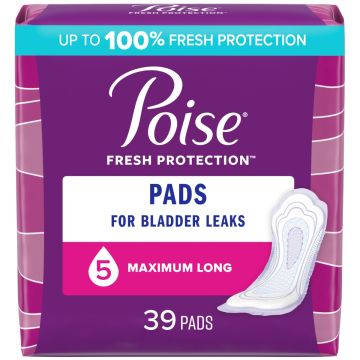 Poise Long Incontinence Pad Women Maximum Absorbency 78Ct