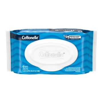 Cottonelle Flushable Wet Wipes Soft Pack 42/Pack 504Ct