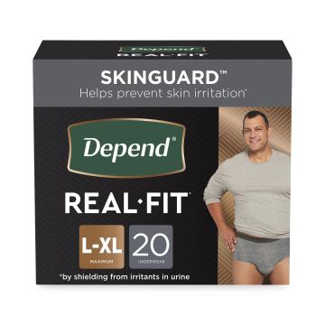 Depend FIT-FLEX Maximum Absorbency Men's Underwear L/XL 20Ct