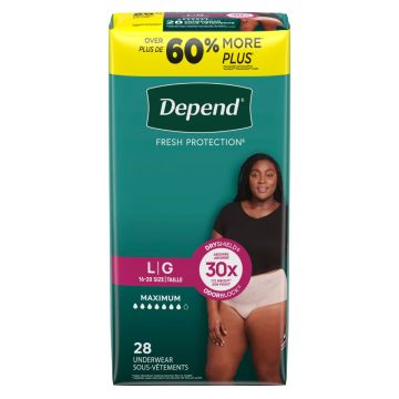 Depend Fresh Protection Underwear for Women L 28Ct