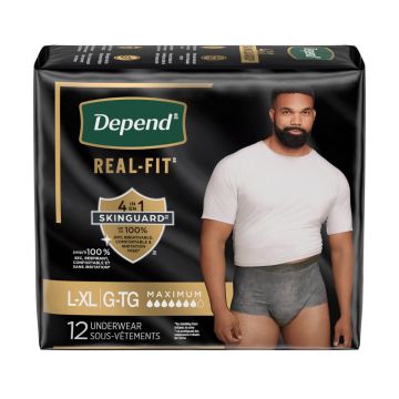 Depend Real Fit Men's Underwear L/XL 12Ct