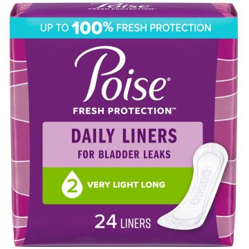 Poise Long Incontinence Pad Women Very Light Absorbency 192Ct