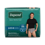 Depend FIT-FLEX Maximum Absorbency Men's Underwear S/M 19Ct