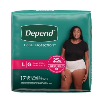 Depend Fresh Protection Underwear for Women L 17Ct