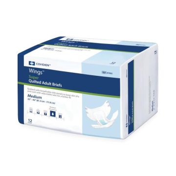 Wings Plus Quilted Briefs Unisex Heavy Absorbency M 32in-44in 96Ct