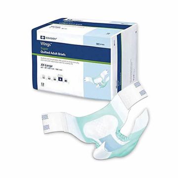 Wings Super Quilted Briefs with BreatheEasy Technology Unisex Maximum Absorbency 2XL Up to 69in 12Ct