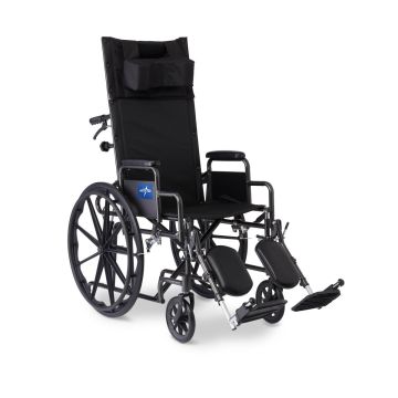 Guardian Reclining Wheelchair with Desk-Length Arms 20in Seat 300lbs Black 1Ct