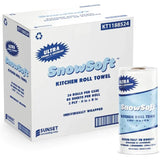 Kitchen Towel Roll – 8" x 11" White, 85 Sheets, 2 Ply, 24 Rolls/Case, 32 Cases/Skid - Snowsoft