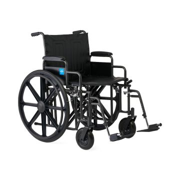 Guardian Extra-Wide Wheelchairs with Swing-Away Footrests 22in Seat 500lbs 1Ct