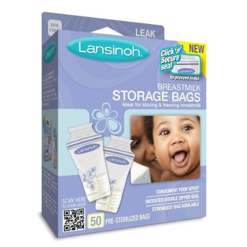Lansinoh Breastmilk Storage Bag 6oz 50Ct