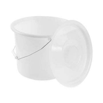 HealthSmart Extra-Wide Commode Pail with Handle and Lid 12qt 1Ct