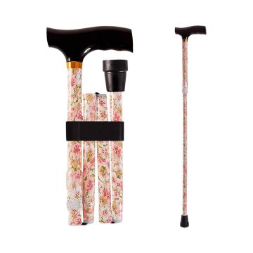 DMI Folding Cane T-Handle 250lbs Floral 1Ct