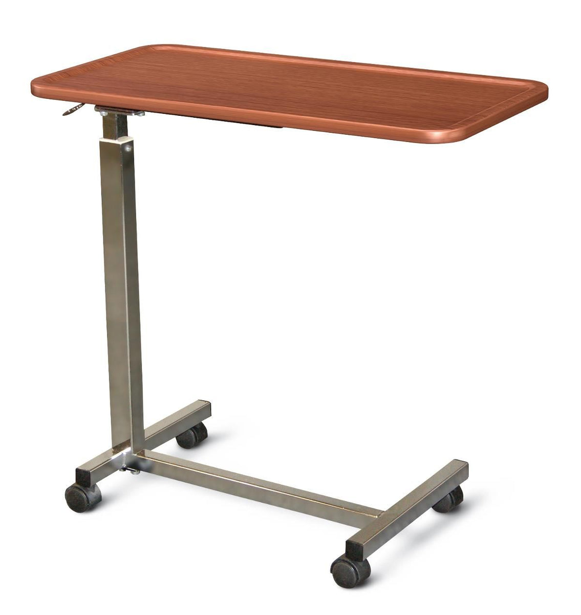 Overbed Table with Spillproof Vinyl Wrap Top, American Cherry