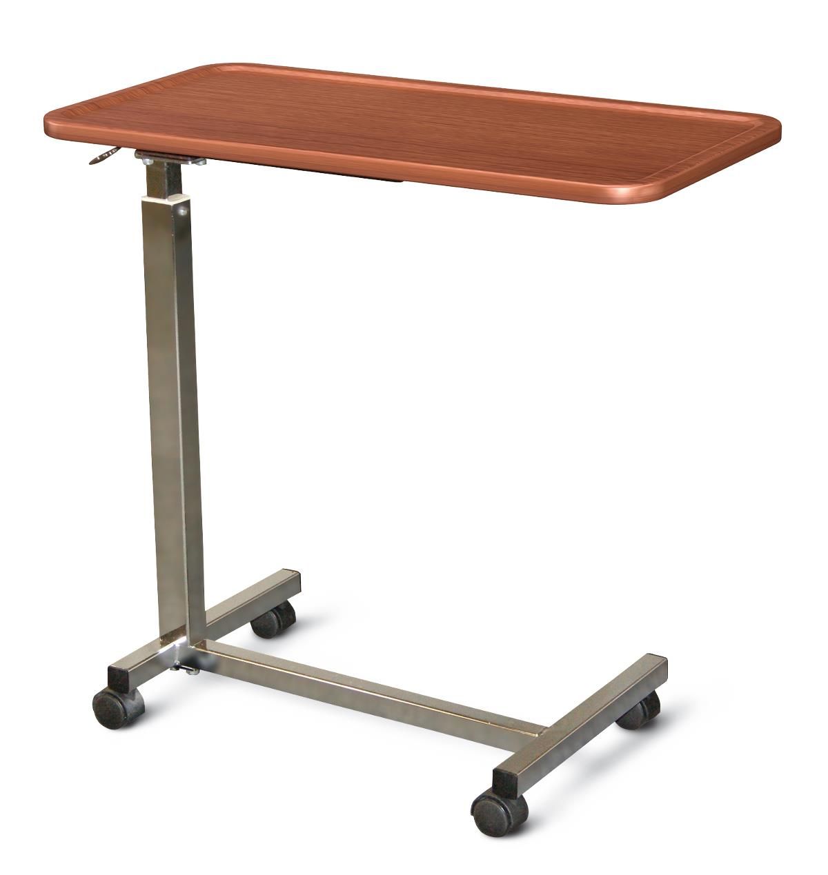 Overbed Table with Spillproof Vinyl Wrap Top, American Cherry