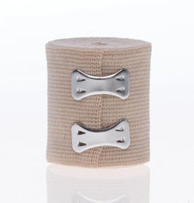 Medline Sure-Wrap Elastic Bandage with Clips, Beige, 2 in × 5 yd, Case of 50
