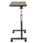 Economy Overbed Table; Walnut Top, Chrome Base