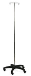 Aluminum Foldable 5-Leg IV Pole, 2 Hooks