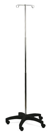 Aluminum Foldable 5-Leg IV Pole, 2 Hooks