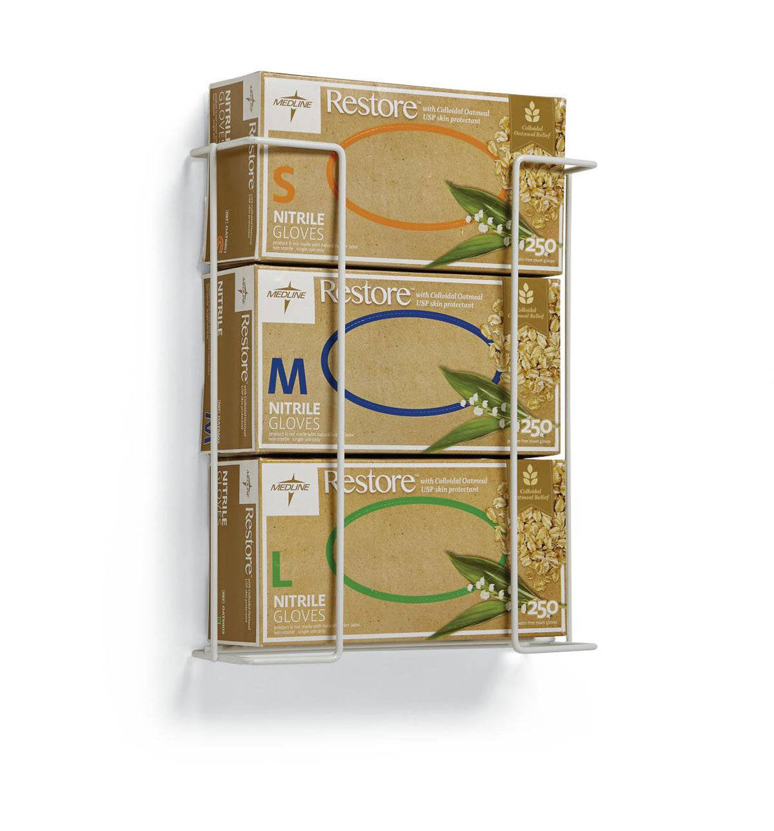 Metal Wire Glove Box Holder; 3 boxes - horizontal